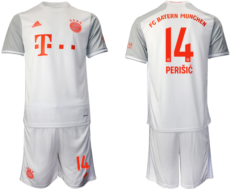 Men 2020-2021 club Bayern Munich away #14 white Soccer Jerseys